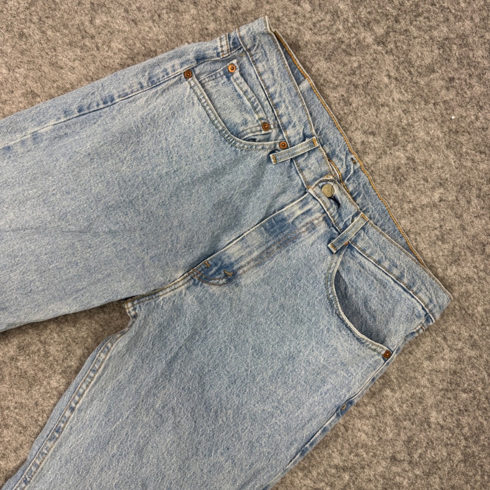 Levis 505 Regular Fit Straight Leg Jeans Light Wash Mens W34 L32‎ 00505-1992